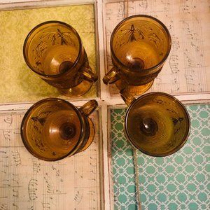 Vintage Tiara Sandwich Glasses, Set of 4.